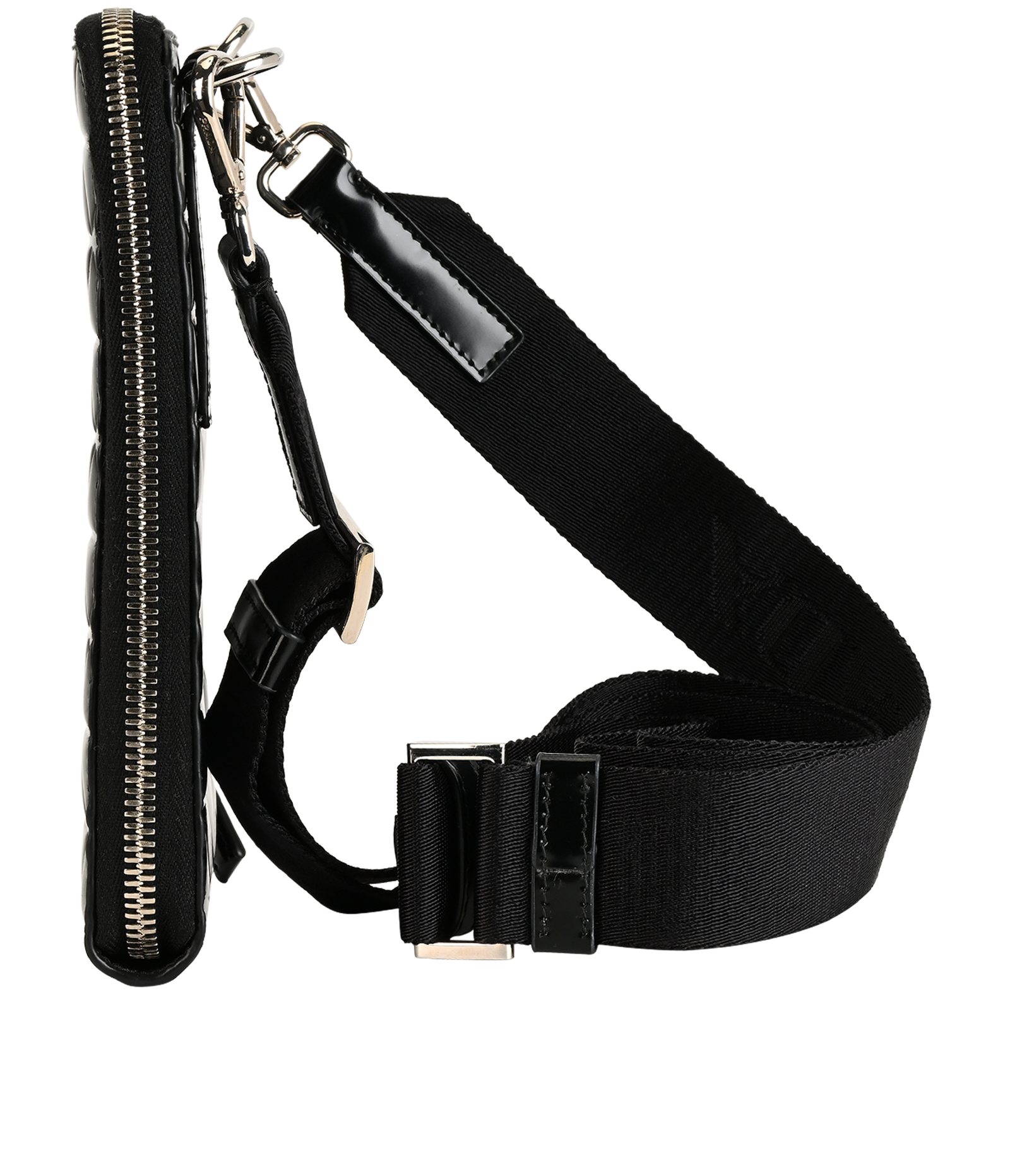 Prada Phone Pouch, &pound;450, Accessories, Black, Patent Leather, Bottom view